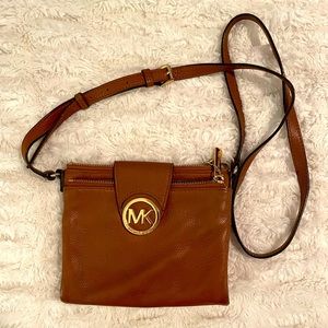 Michael Kors brown leather crossbody bag